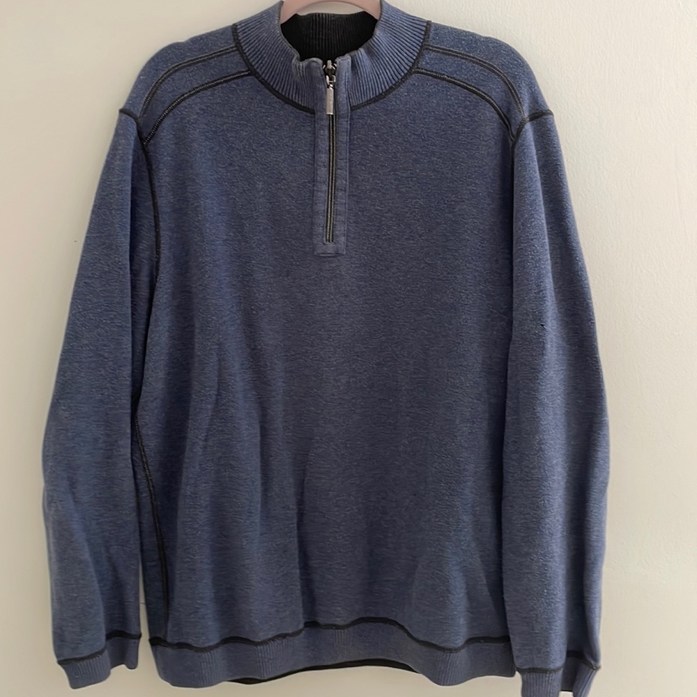 Tommy Bahama cotton reversible half zip size L